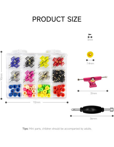 Kit de Piezas para Tabla de Skate DisplayMore 96mm - 14 Camiones Multicolores