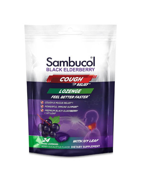 Caramelos para la tos Sambucol - Alivio con bayas de saúco - 24 unidades Caramelos para la tos Sambucol - Alivio con bayas de saúco - 24 unidades