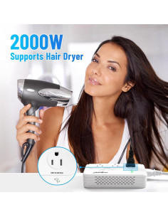 Convertidor de Voltaje 2000W Hoenjuno 220V a 110V con 3 Salidas AC y 4 USB 2
