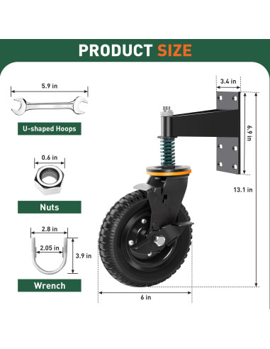 Rueda de Puerta de 15 cm con Freno YIFOR - Carga Pesada 272 kg