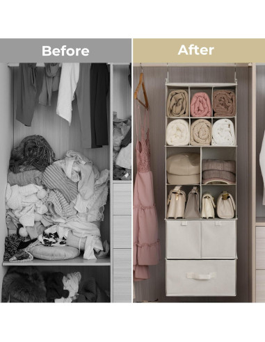 Organizador de Closet Colgante GRANNY SAYS Beige 6 Niveles