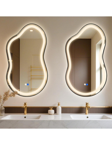 Espejo de Baño LED Fahomiss Nube 91.4x50.8cm Regulable Espejo de Baño LED Fahomiss Nube 91.4x50.8cm Regulable