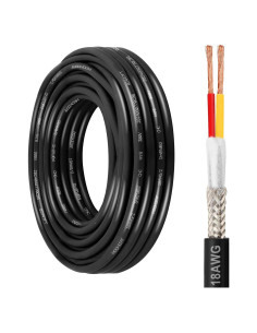 Cable Blindado 7.62M 18AWG MOOKEERF 2 Conductores Cobre Puro