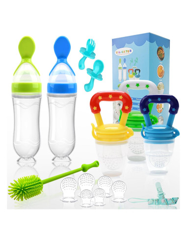 Alimentador de Comida para Bebé Welcoyo 3 Pcs Silicona 90ml