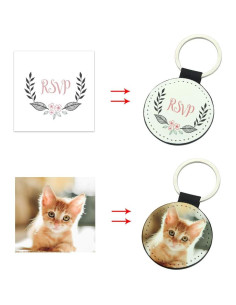 Llaveros de sublimación Valyria 6 piezas PU personalizables 2