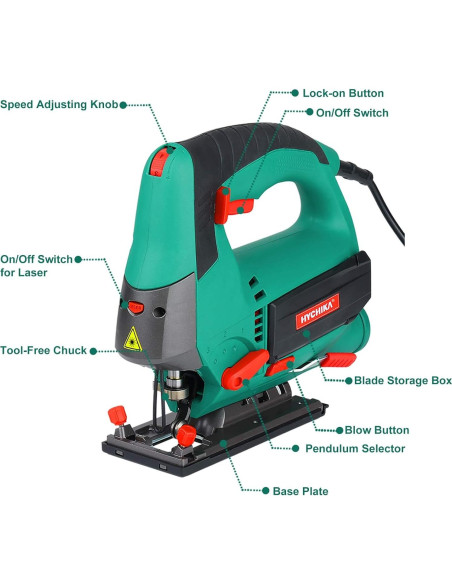 Sierra de Vaivén HYCHIKA 800W 6 Velocidades 6 Hojas Sierra de Vaivén HYCHIKA 800W 6 Velocidades 6 Hojas