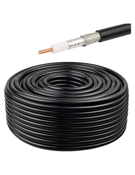 Cable Coaxial KMR400 15.24m 50 Ohm Bajo Pérdida para RF Cable Coaxial KMR400 15.24m 50 Ohm Bajo Pérdida para RF