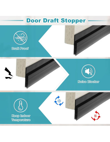 Tapón de Puerta TPE uxcell 1000x50mm Negro Aislante Acústico