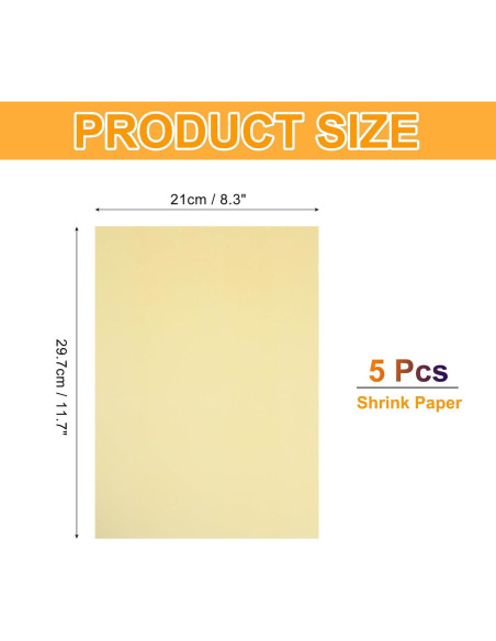 Hojas de Plástico Retráctil MECCANIXITY 5 Pcs 21x29.7 cm Beige Hojas de Plástico Retráctil MECCANIXITY 5 Pcs 21x29.7 cm Beige