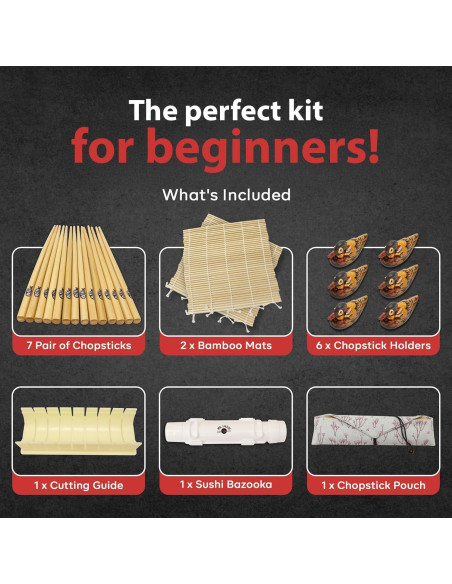 Kit de Hacer Sushi Mr Tazoi - 18 Piezas para Principiantes Kit de Hacer Sushi Mr Tazoi - 18 Piezas para Principiantes