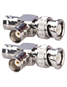 Conector BNC Macho a Doble Hembra TUOLNK 3 Vías - Paquete de 2
