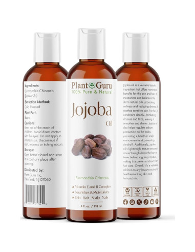 Aceite de Jojoba 118 ml Plant Guru Prensado en Frío Puro