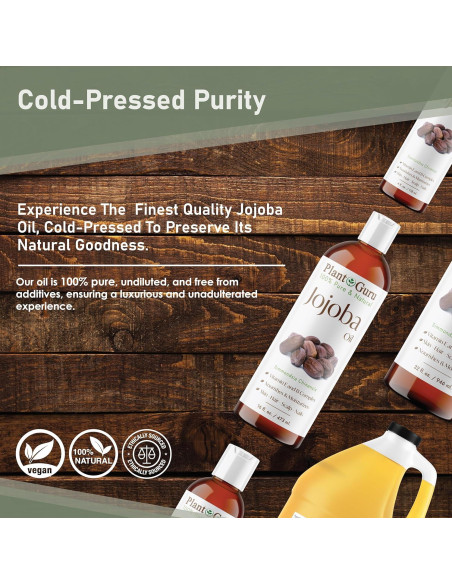 Aceite de Jojoba 118 ml Plant Guru Prensado en Frío Puro Aceite de Jojoba 118 ml Plant Guru Prensado en Frío Puro