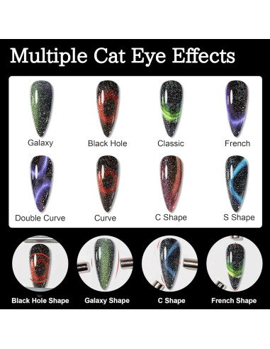 Kit de Esmalte de Uñas Gel Ojo de Gato EODCI 7.5ml x6