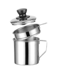 Contenedor de grasa Xunda 1.2L con colador de acero inoxidable 2