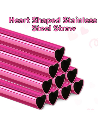 Pajitas Reutilizables NiHome Acero Inoxidable Corazón 30.48 cm