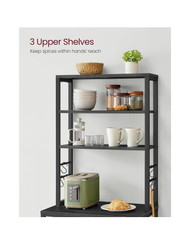 Estante de Cocina VASAGLE 6 Niveles con Ganchos, 40x60x167 cm