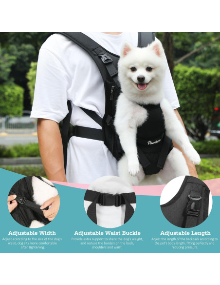 Mochila Portadora para Perros Pawaboo S Negra Ajustable Mochila Portadora para Perros Pawaboo S Negra Ajustable