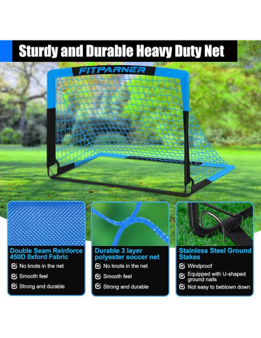 Conjunto de Goles de Fútbol Portátiles FITPARNER 1.52x1.10m