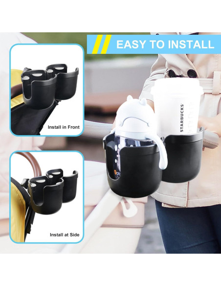 Soporte de Taza Doble JINKEY 360 Ajustable para Cochecito Soporte de Taza Doble JINKEY 360 Ajustable para Cochecito