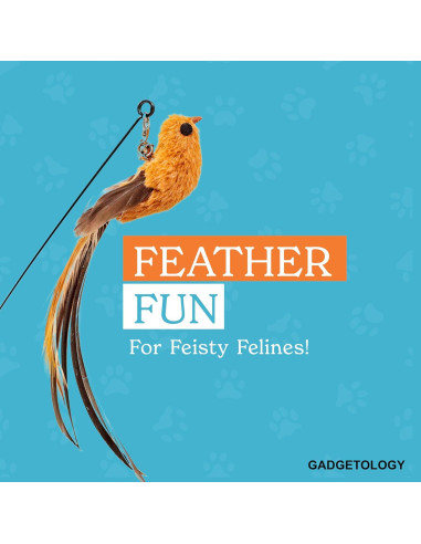 Juego Interactivo para Gatos GADGETSOLOGY 5 Piezas Plumas
