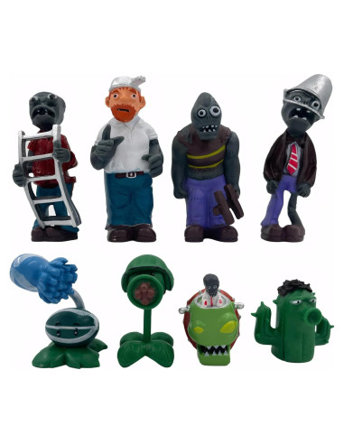 Conjunto de 8 Figuras Plantas vs Zombies PVC 4-8 cm