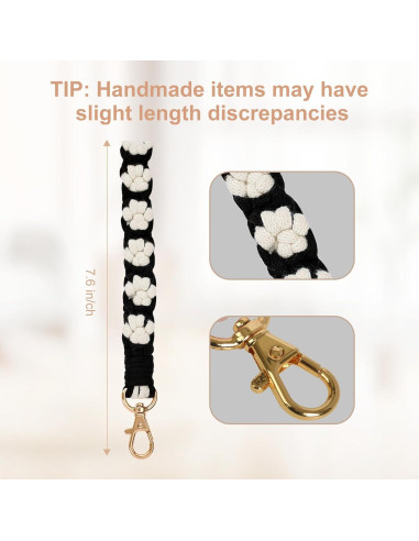 Llavero de Macramé con Muñequera para Mujeres y Niñas - Accesorio Bohemio