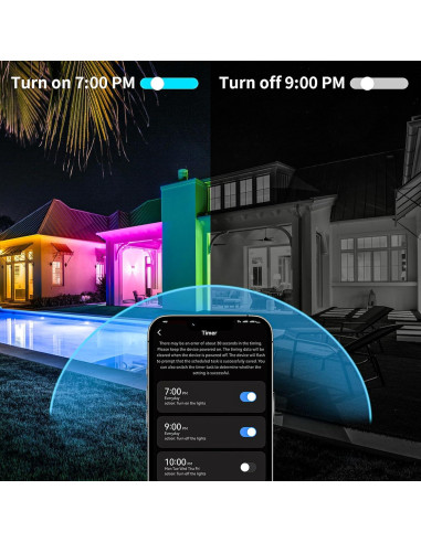 Luces de tira LED exteriores KSIPZE 5.0m IP68 RGB con Bluetooth