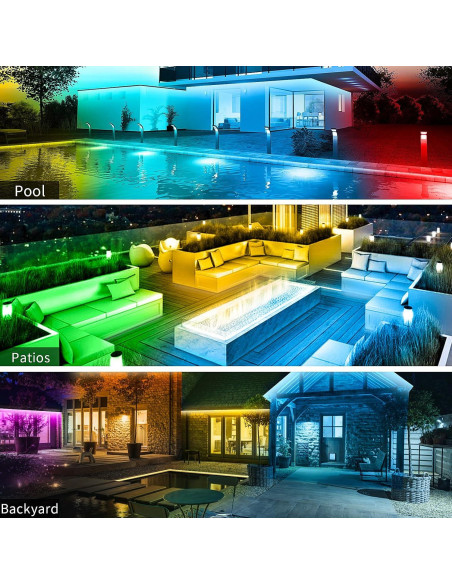 Luces de tira LED exteriores KSIPZE 5.0m IP68 RGB con Bluetooth Luces de tira LED exteriores KSIPZE 5.0m IP68 RGB con Bluetooth