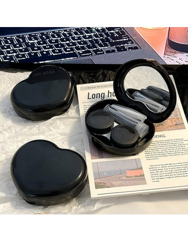 Estuche de Lentes de Contacto Corazón 2PCS - Portátil y Ecológico