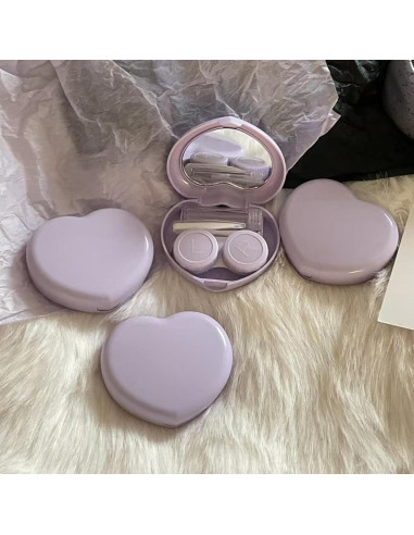 Estuche de Lentes de Contacto Corazón 2PCS - Portátil y Ecológico