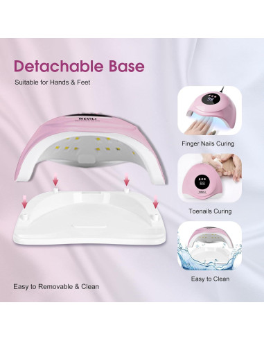 Lámpara de Uñas UV LED WEVILI 72W Rosa con Sensor Automático