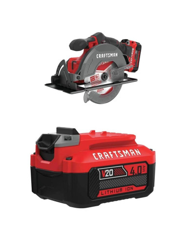 Sierra Circular Inalámbrica Craftsman V20 6.5" con Batería 4Ah