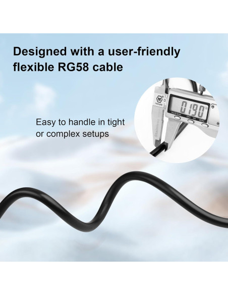 Cable Coaxial RG58 50 Ohm XRDS-RF 30.48 cm 2 Piezas con Conectores UHF Cable Coaxial RG58 50 Ohm XRDS-RF 30.48 cm 2 Piezas con Conectores UHF