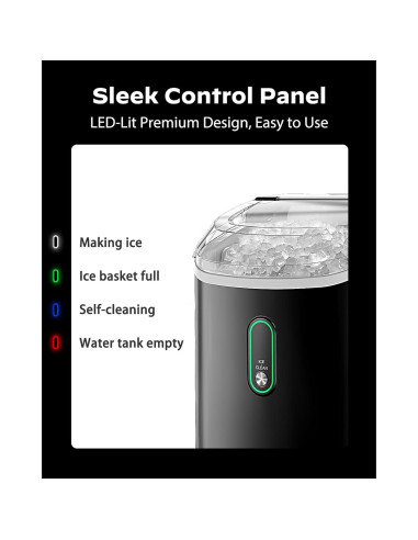 Máquina de Hielo Nugget Silonn SLIM17B-PRO 14,97 kg Negra