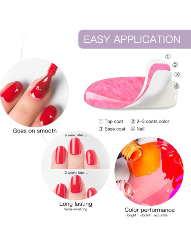 Set de Esmalte de Uñas en Gel Vishine 6 Colores 8ml