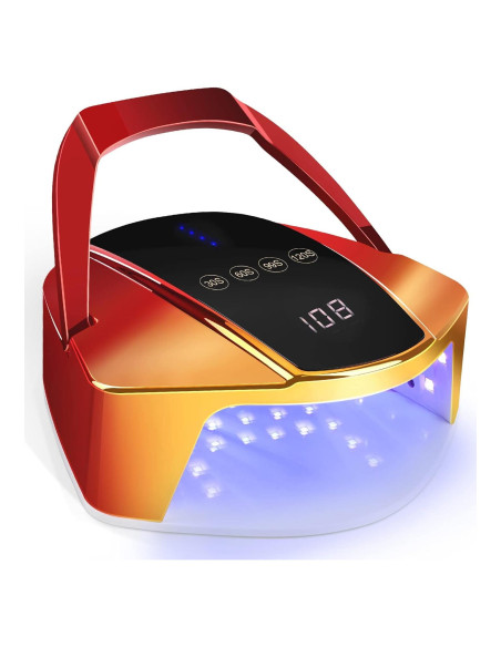Lámpara de Uñas LED Inalámbrica LINSSY 96W Rojo con Mango Lámpara de Uñas LED Inalámbrica LINSSY 96W Rojo con Mango