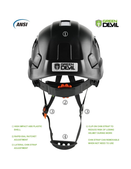 Casco de Seguridad GREEN DEVIL Mervex Vent Ajustable Negro Casco de Seguridad GREEN DEVIL Mervex Vent Ajustable Negro