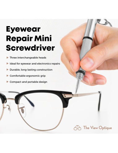 Kit de Limpieza de Gafas The View Optique - Spray 0.4oz + Paño + Destornillador