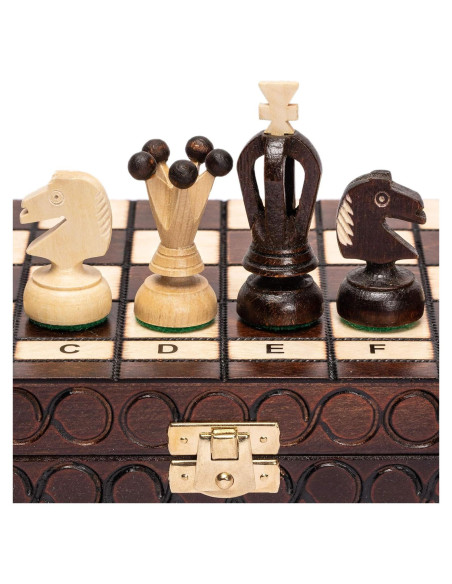 Juego de Ajedrez de Madera Husaria Pequeño 28.7 cm Plegable Juego de Ajedrez de Madera Husaria Pequeño 28.7 cm Plegable