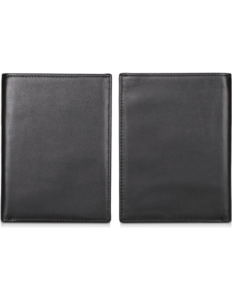 Portafolios de Pasaporte de Cuero Napa Polare RFID Negro Portafolios de Pasaporte de Cuero Napa Polare RFID Negro