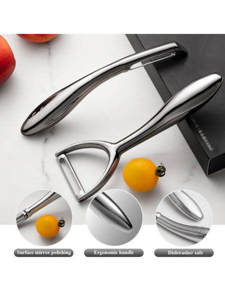 Pelador de Verduras LIIGEMI Acero Inoxidable Ergonómico 18cm Pelador de Verduras LIIGEMI Acero Inoxidable Ergonómico 18cm