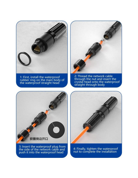 Acopladores RJ45 Impermeables IP67 VIVOCH 2 Pcs Cat5/6 Acopladores RJ45 Impermeables IP67 VIVOCH 2 Pcs Cat5/6