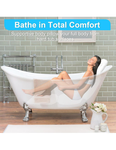 Almohada de Baño de Cuerpo Completo FEIAE con Ventosas Antideslizantes