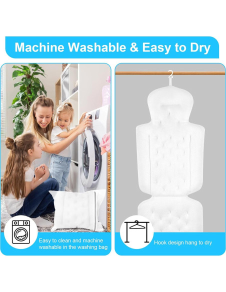 Almohada de Baño de Cuerpo Completo FEIAE con Ventosas Antideslizantes Almohada de Baño de Cuerpo Completo FEIAE con Ventosas Antideslizantes