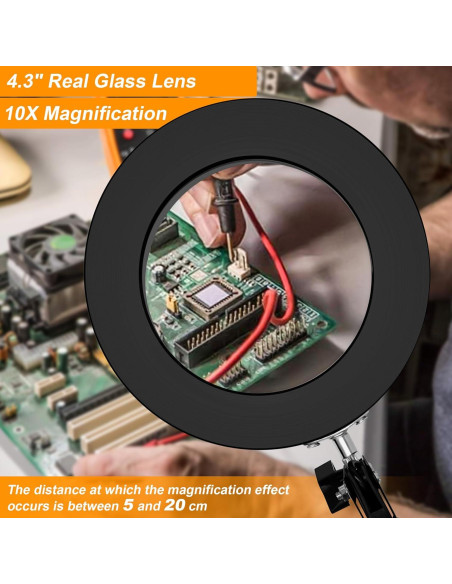 Lupa de 10X Hviww con Luz LED y Soporte Ajustable Lupa de 10X Hviww con Luz LED y Soporte Ajustable
