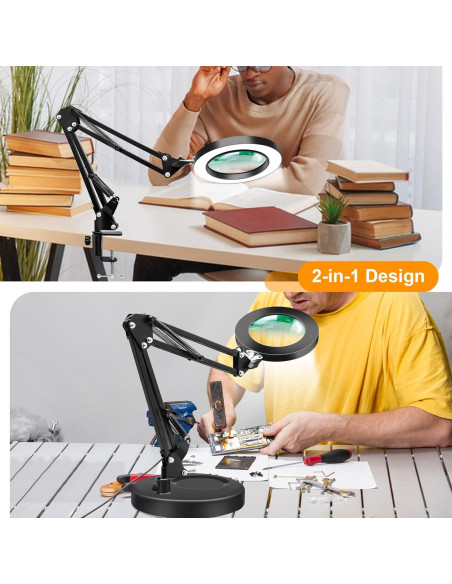 Lupa de 10X Hviww con Luz LED y Soporte Ajustable Lupa de 10X Hviww con Luz LED y Soporte Ajustable