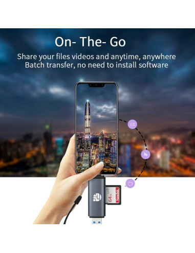 Lector de Tarjetas SD 2 en 1 YUANSHAN USB C 2.0 OTG