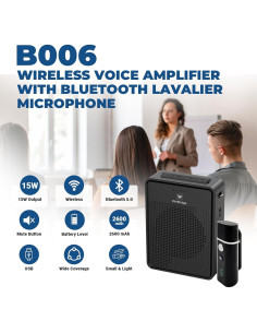 Amplificador de Voz Inalámbrico ResponseBridge B006 con Micrófono Lavalier 2