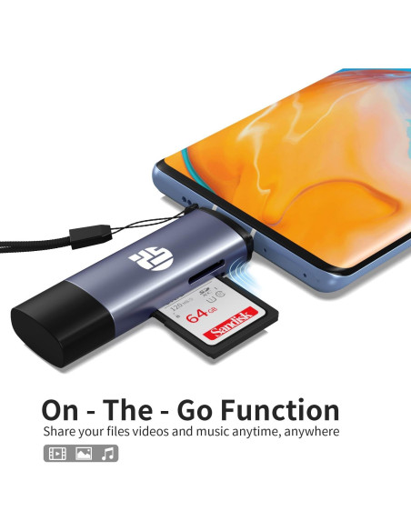 Lector de Tarjetas SD 2 en 1 YUANSHAN USB C 2.0 OTG Lector de Tarjetas SD 2 en 1 YUANSHAN USB C 2.0 OTG